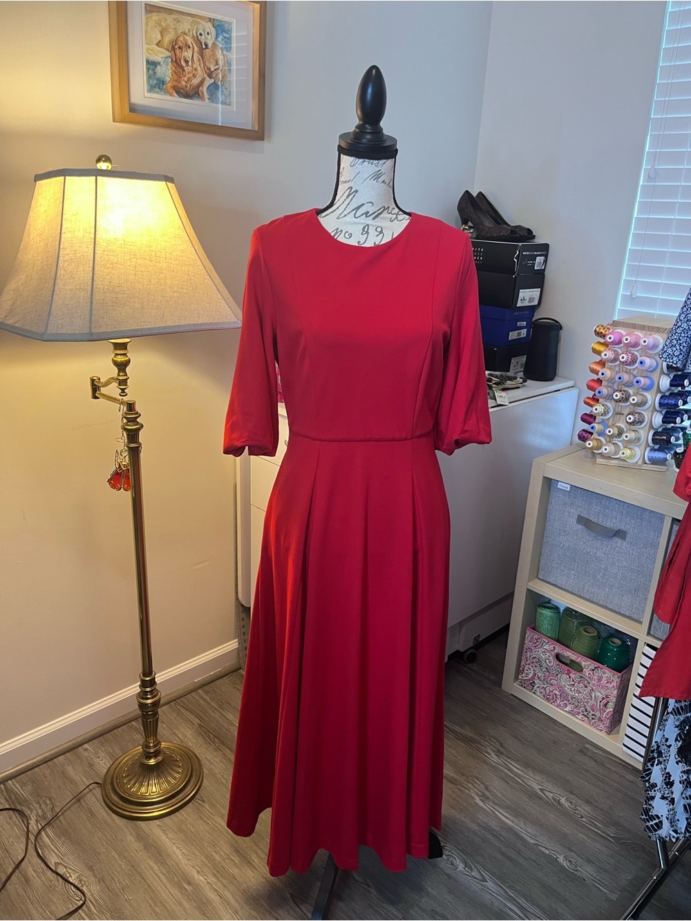 Boden Red Maxi Dress with Elbow Sleeves size 6 - Picture 1 of 4